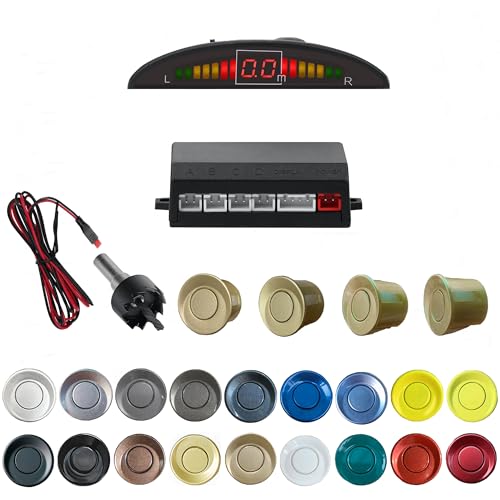 Parking Sensor Kit Backup Sensor Kit Reverse Sensor for Car 20 Color Options for Probes Adjustable Alarm Volume Professional Sensore de Reversa para Carro Safe Driving Assistant Champagne Gold (Champagne Gold)