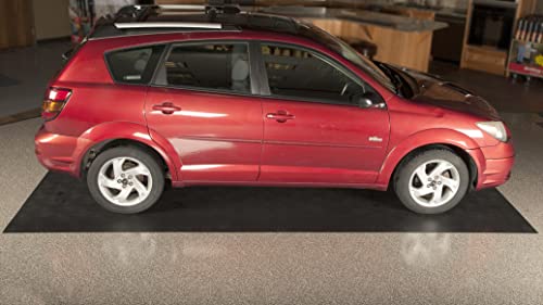 Seamless Sheet Vinyl Shed Flooring Cover with Bonded Fibrous Backing (8' x 20' / Midnight Black)