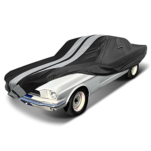 Car Cover for 1964 (25. Mustang Fastback, GT 1964-1968 / Black / Gray (Stripe))