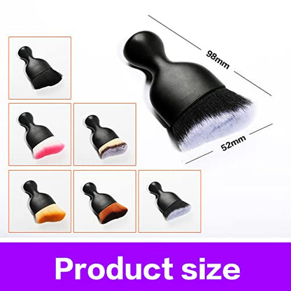 Car Interior Detailing Brush (Brown With Cap)