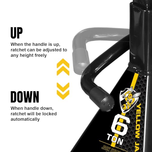 Jack Stands 6 Ton with Double Locking for Lifting Car SUVS (black / 6 ton double locking)