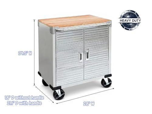 Heavy Duty Rolling Storage Cabinet with Wheels and Drawers (2 Door (28" W x 18” D x 34.5" H) / Granite)