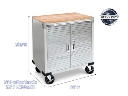 Heavy Duty Rolling Storage Cabinet with Wheels and Drawers (2 Door (28" W x 18” D x 34.5" H) / Granite)