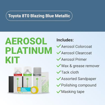 Car Paint Touch Up Spray Kit (Aerosol Spray - Platinum Kit / Blazing Blue Metallic)