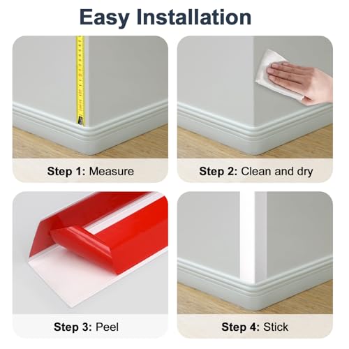 4PCS 45" White Metal Corner Protectors (4pack-45.0 x 1.0 x 1.0 in / White)