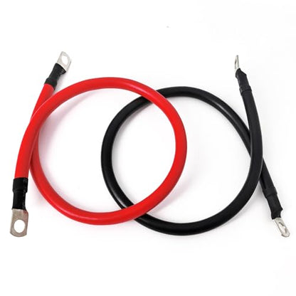 2 AWG Battery Cable 2AWG Gauge Pure Copper Battery Inverter Cables with 3 (2FT / 3/8")