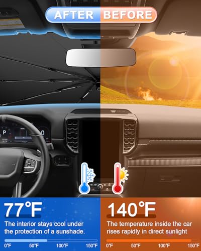 for 2026 Ford Ranger Car Windshield Sun Shade Umbrella (2023-2026 Ranger)