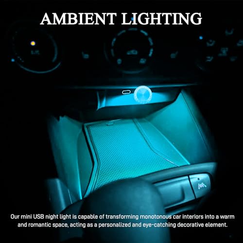4PCS USB LED Car Interior Atmosphere Lamp (Ice Blue)