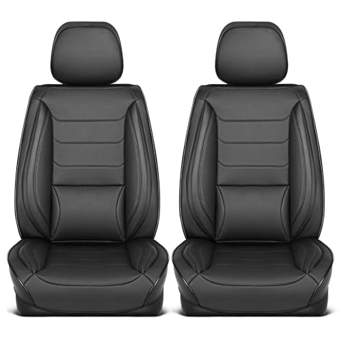 Curated Elite Leather Seat Covers for Cars & SUVs (Black (Elite) / Front Seats)