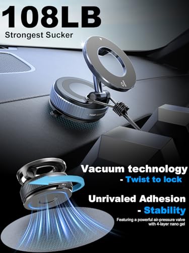 Upgraded 360° Vacuum Magnetic Phone Holder (White)
