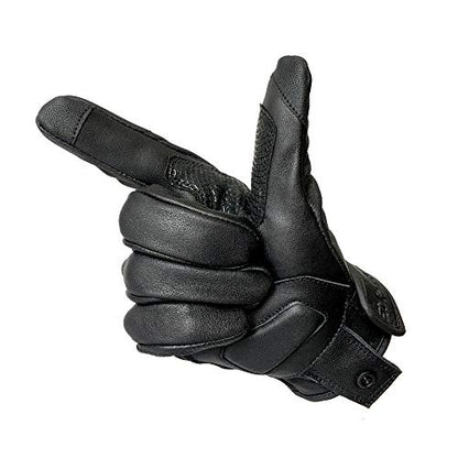 Updated Men’s Goat Skin Leather Motorcycle Gloves Touchscreen Knuckle Protector Motorcross Racing Gloves (Updated,non-perforated / X-Large)