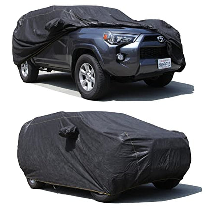 All Weather Waterproof car Cover Good for rain Snow uv Protection dust mid (SEA - (See Size Chart) / BLACK)