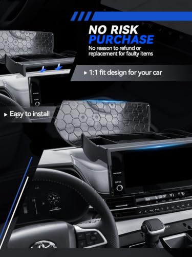 for Sienna Dashboard Console Organizer 2025 2026 Toyota Sienna Accessories Behind Screen Organizer Storage Box Console Dash Tray (for 2025 2026 Toyota Sienna)