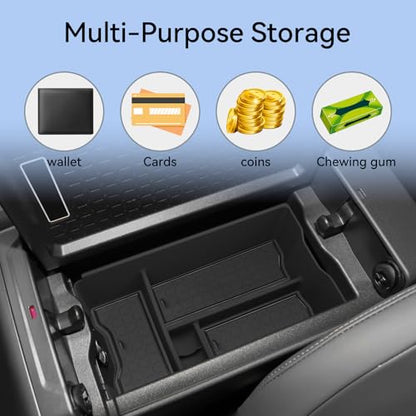 Center Console Organizer for Toyota RAV4 2026 Central Control Armrest Storage Box Insert Tray ABS Interior Auto Accessories Black (26RAV4 BOX)