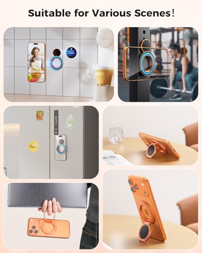 Dual Side Magnetic Ring Holder (Cosmic Orange)