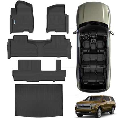 Floor Mats for 2021 (2021-25|For Chevrolet Suburban 8Seats|Full Set)
