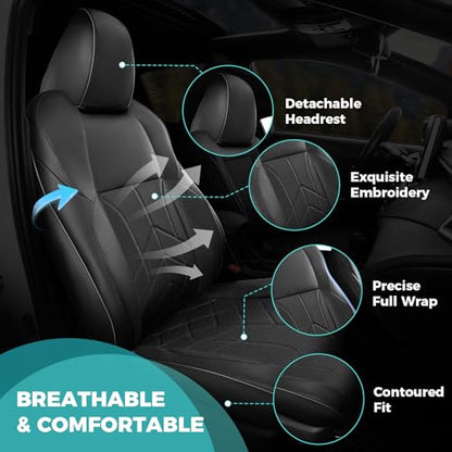 for Toyota RAV4 Seat Covers 2019 2020 2021 2022 2023 2024 2025 RAV 4 Prime & Hybrid XLE LE Limited XLE Premium (Black / 2019-2025 Hybrid (LE/XLE/XLE Premium/Limited))