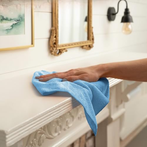 Microfiber Cleaning Cloths (Pack of 12 - 12x12 Inches / Blue)
