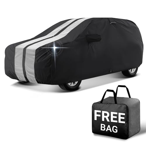 SUV Car Cover Waterproof All Weather for 2004 (75. Rainier 2004-2007 / Black / Gray (Stripe))