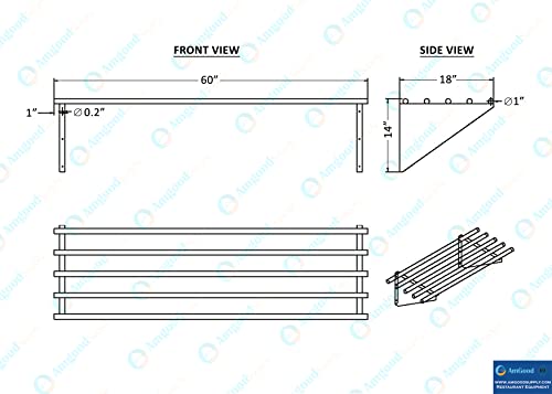 18 in. x 60 in. NSF Stainless Steel Tubular Wall Shelf (18 in. x 60 in.)