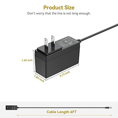 UL 15V 1A Power Cord for Gooloo Jump Starter Charger for Booster Battery Jump Starter Adapter for DBPower DJS50 for Tacklife for Beatit Portable Car Jump Starter