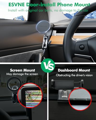 Mag Safe Phone Mount for Tesla Model 3 2024 2025 (2025-2024 Model 3 Highland, Driver's Side)