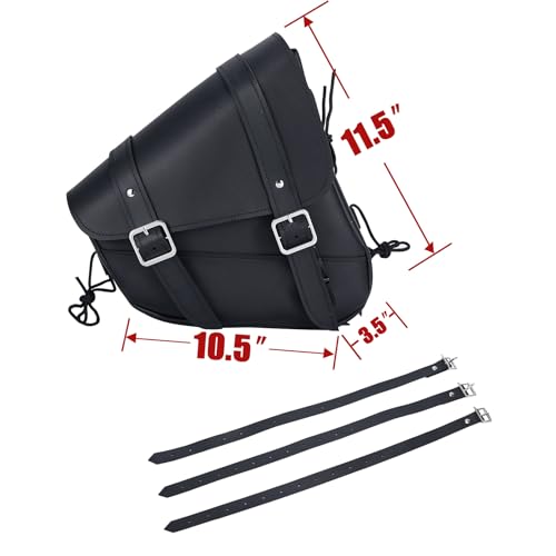 Leather Solo Swing Arm Bag (Black / Right Side)