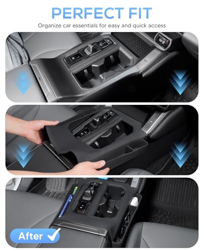 2PCS Silicone Center Console Organizer for 2026 Toyota RAV4 Accessories (Shift Panel-Console Mat)