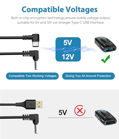 Type C to DC3.5 Radar Detector Cable for Escort (DC3.5-1M)