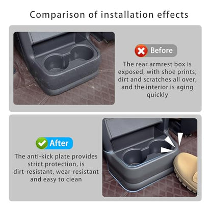 Center Console Rear Cup Holder Anti Kick Cover for Sienna 2021 (Center Rear CP-Anti)