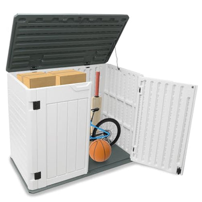 35 Cu.ft Outdoor Storage Shed (White - 35 Cu. ft)