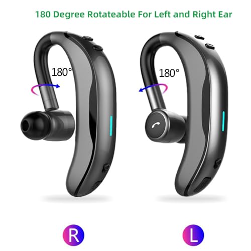 Bluetooth Earpiece Headphone Dual Noise Cancelling Mic Painless Open (Single Ear Headphone F600 Black)