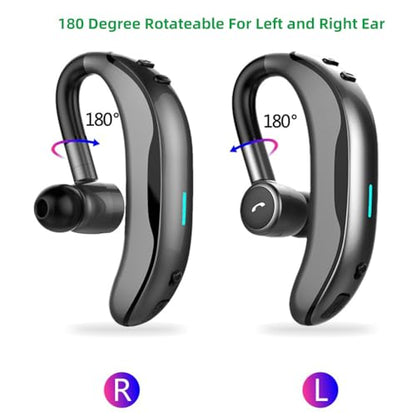 Bluetooth Earpiece Headphone Dual Noise Cancelling Mic Painless Open (Single Ear Headphone F600 Black)