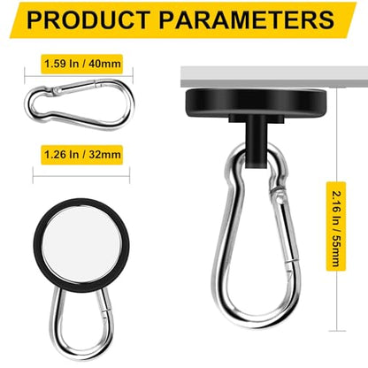 Magnetic Hooks (Black / 1.26in)