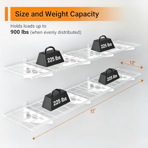 Garage Shelving (White / 2 pack-1x6 ft)