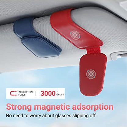 Sunglass Holder for Car Sun Visor Sunglasses Clip Car accessories (Red)