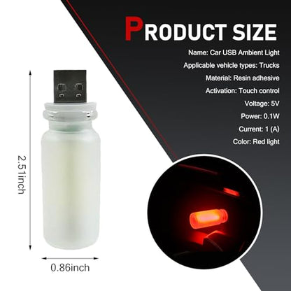 Car USB Atmosphere Lamp (1 PC / Red)