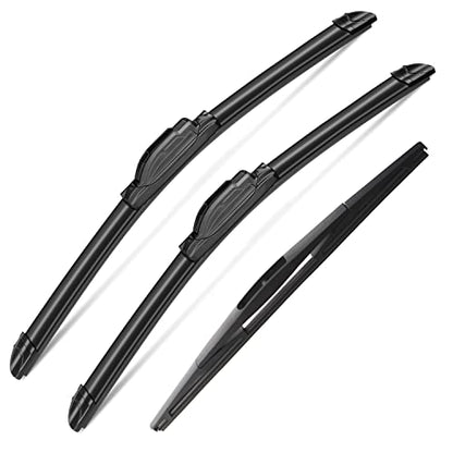 3 Wipers Set for Mitsubishi Mirage 2014 (24''+16''+12X''(Front & Rear Windshield Wiper))