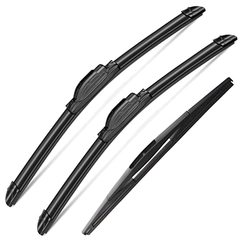 3 Wipers Set for Mitsubishi Mirage 2014 (24''+16''+12X''(Front & Rear Windshield Wiper))