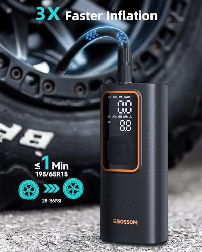 Tire Inflator Portable Air Compressor (Black & Orange)