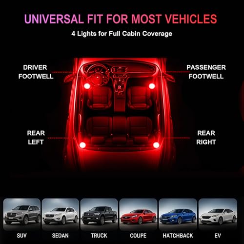 Car Interior LED Lights (Red)