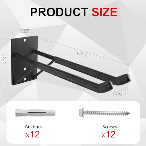 14" Large Heavy Duty Garage Hooks (2-Pack 14" Heavy Hooks)