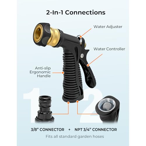 Upgraded Car Wash Foam Gun + Microfiber Wash Mitt (Orange)
