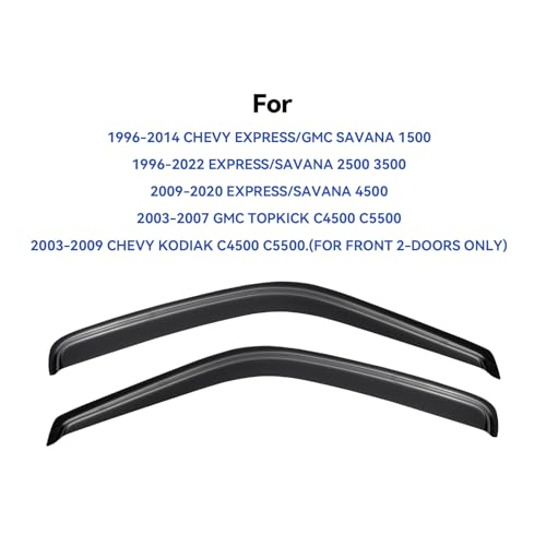 Window Visors Rain Guards for 1996 (1996-2025 Express Van/Gmc Savana)