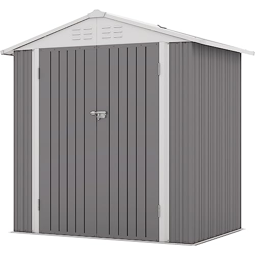 6x4 FT Outdoor Storage Shed (Gray / 6x4 FT)