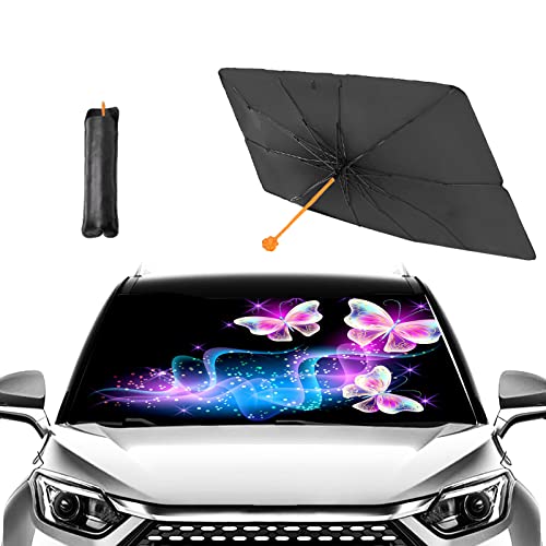 Purple Butterfly Car Sunshade (One Size / Purple Butterfly)