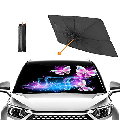 Purple Butterfly Car Sunshade (One Size / Purple Butterfly)
