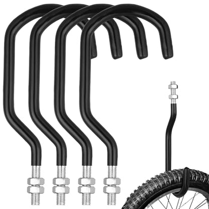 4 Pcs Machine Thread Bicycle Storage Hook (3.15 Inch / Black)