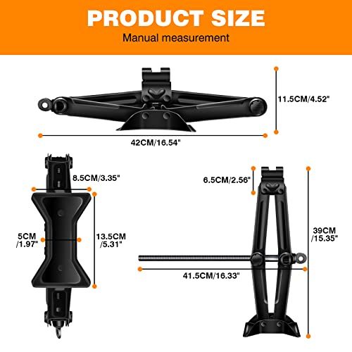 Scissor Jack Car Jack Car Scissor Jack with Hand Crank Portable Repair Tool (Scissor Jack (2 Pack))