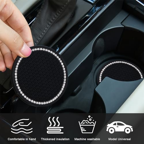 Bling Car Cup Holder Coaster (Style 2 / Black)